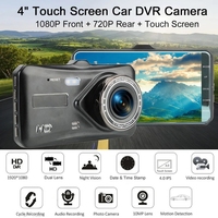 Caméra embarquée double objectif 1080P avec écran tactile IPS 4 pouces, caméra de recul, enregistreur vidéo, vision nocturne, angle de 170°, Wi-Fi intégré