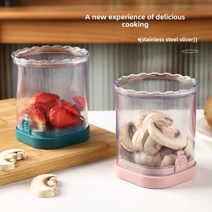 อุปกรณ์ครัวสร้างสรรค์ เครื่องหั่นผักผลไม้แบบมือหมุน สแตนเลสอย่างดี พร้อมที่ตัดผักพลาสติก PP - Product Image 1