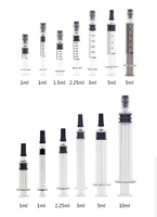 Seringues en verre borosilicaté 1ml avec boîte Luer Lock Emballage 14GA Pointe émoussée Aiguille non hypodermique pour usage en laboratoire