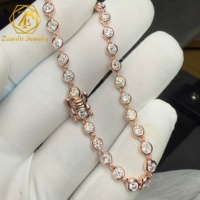 Bracelet unisexe en or avec diamant de laboratoire couleur D, or massif 14K/18K, sertissage clos personnalisé, classique et tendance, certifié IGI