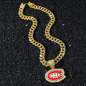 定制高品质蒙特利尔加拿大人吊坠锦标赛项链时尚运动镀金合金古巴链 - Product Image 4