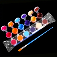 Peinture acrylique professionnelle pour enfants en pots plastiques à bandelettes de 3ml/5ml, 6/12 pièces, mini format, économique