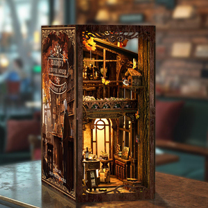 อาร์ตเดโค บ้านกาแฟจิ๋วไม้ สำหรับชุดของเล่นเฟอร์นิเจอร์ ชุดตัวต่อ DIY ของตกแต่งบ้านตุ๊กตา ของขวัญ - Product Image 1