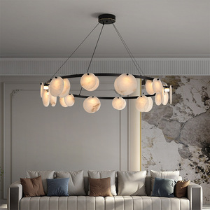 Modern Round Chandelier <b>Led</b> <b>Lights</b> Black Body Multi Head Ceiling Lamp For Living Room Bedroom Dining Room Nordic Style Lighting - Product Image 2