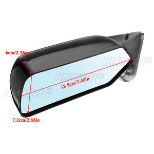 2 Espejos Retrovisores Laterales Universales para Automóvil, Estilo Retro Cuadrado F1, con Superficie de Espejo Azul y Soporte Metálico - Product Image 4