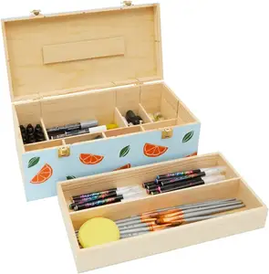 صندوق خشبي غير مكتمل صندوق صنوبر مع غطاء مفصلي للحرف اليدوية صندوق تخزين مجوهرات سهل الاستخدام