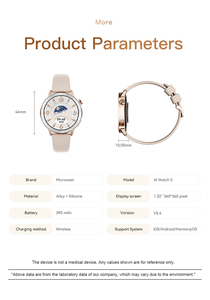 Reloj Inteligente NFC AI Watch 5 con Respuesta a WhatsApp y Telegram, Llamadas Telefónicas, Pantalla AMOLED Redonda <span class=keywords><strong>de</strong></span> 1.32', GPS, Monitor <span class=keywords><strong>de</strong></span> Ritmo Cardíaco y Presión Arterial - Product Image 3