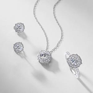 Collana con Diamante Sintetico Taglio Rotondo 1ct 2ct 3ct in Argento Sterling 925 Antiossidante Gioielli all'Ingrosso - Product Image 5