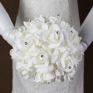 Bouquet de mariée créatif Drea, bouquet de mariée blanc, roses artificielles, fleurs de mariage, bouquet de mariée élégant - Product Image 2