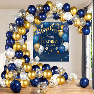 Set <span class=keywords><strong>de</strong></span> Guirnalda <span class=keywords><strong>de</strong></span> Globos Redondos <span class=keywords><strong>de</strong></span> Látex con Tema Azul Noche Dorada, Decoración <span class=keywords><strong>para</strong></span> Fiestas <span class=keywords><strong>de</strong></span> <span class=keywords><strong>Cumpleaños</strong></span> con Póster <span class=keywords><strong>de</strong></span> Feliz <span class=keywords><strong>Cumpleaños</strong></span> - Product Image 1
