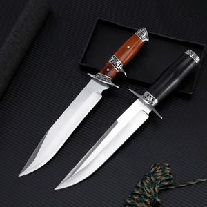 سكين صيد من الفولاذ المقاوم للصدأ باللون الأسود مع مقبض من خشب الورد، شفرة ثابتة متينة للبقاء على قيد الحياة في الهواء الطلق، قابل للتخصيص حسب الطلب للمشاريع اليدوية - Product Image 5