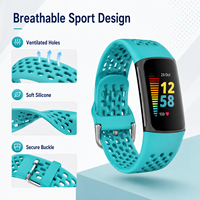 Correa de Repuesto Deportiva de Silicona Suave Perforada Compatible con Fitbit Charge 5, para Correr, Gimnasio, Entrenamiento al Aire Libre, Comodidad Durante Todo el Día