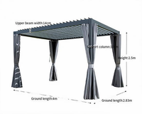 Pergola extérieure autoportante en aluminium, écologique, durable, au design moderne pour balcon et jardinage, dimensions personnalisables