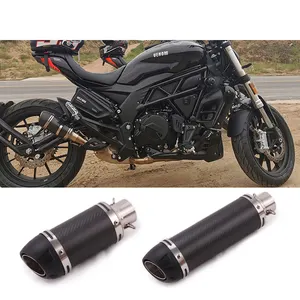 Slip On For CFMOTO NK400 NK650 700CL-X 700clx Motorcycle Exhaust System Escape Modified Carbon Fiber Bottom Row Muffler Exhaust