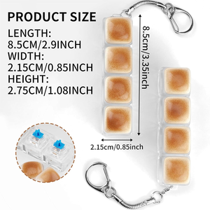 Tùy Chỉnh Phim Hoạt Hình Bàn Phím Keychain Dễ Thương Bánh Mì <span class=keywords><strong>Keycap</strong></span> Mini Cho <span class=keywords><strong>Pop</strong></span> Đồ Chơi Cho Căng Thẳng Cứu Trợ Bàn Phím Cơ Khí Nút Keyring Mặt Dây Chuyền - Product Image 1