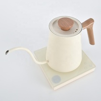 Bouilloire électrique sans fil en acier inoxydable à col de cygne de 600 ml avec logo personnalisé et contrôle de la température pour usage domestique et hôtelier