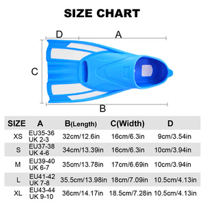 Palmes de natation en silicone pleine longueur à lame courte, confortables pour l'entraînement de natation en piscine - Product Image 6