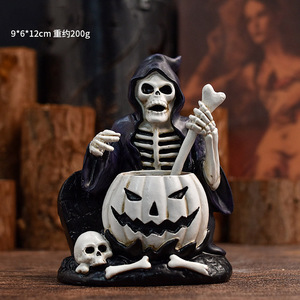 Vedi parlare nessun <span class=keywords><strong>male</strong></span> sentire nessun <span class=keywords><strong>male</strong></span> parlare nessuna statua malvagia scheletri casa stregata decorazione corvo per festa di Halloween mensola del camino - Product Image 6
