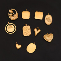 Accessoires vintage : Pendentifs géométriques tournesol et amour, breloques en acier inoxydable marguerites roses plaqué or 18 carats pour colliers et bracelets