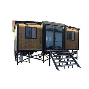 Structure en acier extensible de haute qualité pour villa et hôtel, pièce pliante à double aile avec mur-rideau en verre, <span class=keywords><strong>maison</strong></span> conteneur - Product Image 1