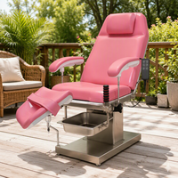 Table d'opération gynécologique manuelle 1850x600mm, plateau à réglage manuel, couleur rose, pour usage clinique hospitalier