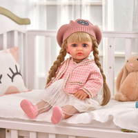 Vente en gros d'usine, poupée reborn en silicone souple de 55 cm, poupée en vinyle, poupée pour enfants, jouet avec fonction de conversation