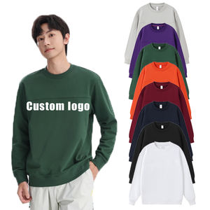 All'ingrosso girocollo essenziale 330Gsm Unisex Plain pesante <span class=keywords><strong>felpa</strong></span> personalizzata ricamata girocollo felpe uomo - Product Image 1