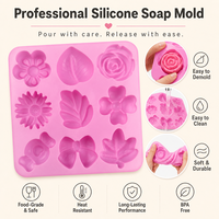 Moule en silicone motif fleur pour chocolat, qualité alimentaire, antiadhésif, sans BPA, pour décoration de gâteaux, muffins, bonbons et pains.