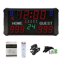 Tableau de score électronique portable à LED Ganxin à 14 chiffres avec chronomètre de 24 secondes pour les sports d'intérieur multiples