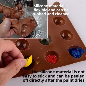 Palette de peinture en silicone à trous ronds pour l'art, idéale pour la gouache et l'aquarelle, outil de mélange facile à nettoyer, fabriqué en Chine - Product Image 4