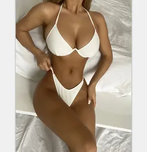 Customized 2021 China Factory open cup Wholesale swimsuit Women Sexy Brazilian Swimwear Bikini