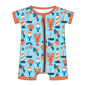 Pyjamas à manches courtes pour enfants JAYE Bamboo Kids Shorties 4th of July, vêtements pour garçons et filles - Product Image 2