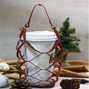 Copertura per tazza da tè con increspatura e latte in pelle sintetica borsa portatile per caffè - Product Image 4