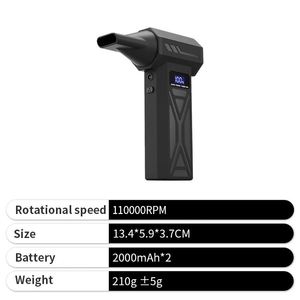 2026 New Electric Portable 110000rpm Fan Big Power Blower with 4,000 MAh <b>Battery</b> for Outdoor BBQ - Product Image 2