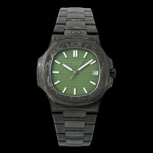 Montre automatique pour homme de luxe haut de gamme avec cadran vert forêt en fibre de carbone, <span class=keywords><strong>mouvement</strong></span> résistant aux chocs, étanche, bracelet - Product Image 1