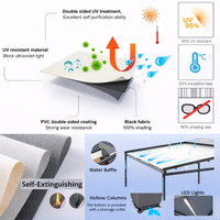 Villa de luxe intelligente avec terrasse extérieure en aluminium et PVC, auvent de terrasse, toit rétractable, système pliant, télécommande, protection UV