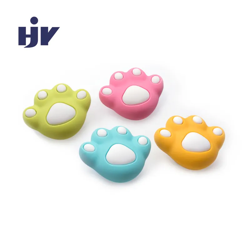 HJY children's environmental protection door knobs cute PVC material bear palm pulls