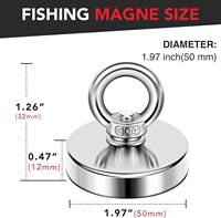 Aimants de soudage et de pêche industriels en néodyme N52 permanents, force de traction de 350 Lbs (158 KG), aimants de levage en terres rares avec trou fraisé