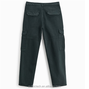 Pantalon cargo ample à coupe large pour hommes avec logo personnalisé OEM 100% en sergé de coton et multi-poches - Product Image 5