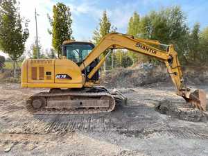 Petite excavatrice d'occasion en usine de Chine, Shantui SE75, excavatrice sur chenilles de 7,5 tonnes, moteur de machines de terrassement, cylindres KYB - Product Image 2