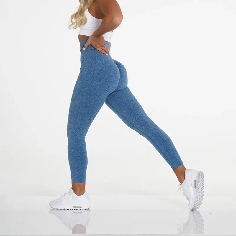 2024 Logotipo personalizado Scrunch Butt Mulheres Yoga Wear Calças Gym Fitness Wear Treinamento de cintura alta Esportes Yoga Leggings sem costura para as mulheres