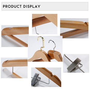 <span class=keywords><strong>Cintres</strong></span> en bois plats à un seul niveau pour armoire, personnalisables avec logo, pour vêtements, costumes et manteaux – Vente en gros - Product Image 4