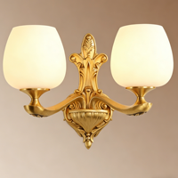 Lustre en laiton massif de style européen, éclairage décoratif de luxe, applique murale pour salon, chambre à coucher, salle à manger, luminaires LED