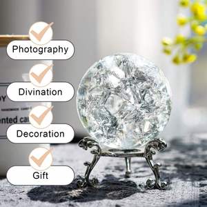 Bola Decorativa de Cristal de Alta Calidad Marca SY, Color Arcoíris, 60MM, Efecto Hielo Agrietado con Láser 3D, para Árbol de Navidad, Uso en Interiores, Artesanía en Vidrio - Product Image 2