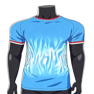 Maillot de football vierge à imprimer, nouveau modèle, séchage rapide, pour hommes, t-shirt de sport en maille personnalisable pour fans, vente en gros - Product Image 3
