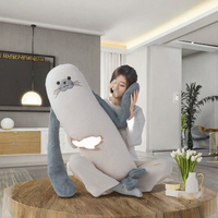 Oreiller long de soutien pour le sommeil en coton PP, avec vibration apaisante et compresse chaude, peluche scellée pour filles, pour dormir sur le côté, confort réconfortant