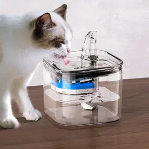 Fontaine à eau intelligente pour animaux de compagnie avec filtre circulant Détecteur de mouvement Fontaine distributrice d'eau pour chats et chiens Mangeoires pour animaux de compagnie