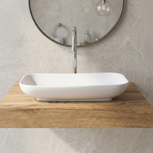 Lavabo de mesa redondo pequeño Lavabo de cerámica Nuevo diseño Lavabo de baño de encimera blanco elegante - Product Image 4