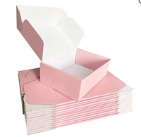 Boîtes d'expédition roses avec logo personnalisé, petites entreprises, petites boîtes en carton ondulé pour l'emballage, pour boîtes cadeaux