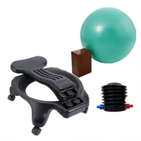 Chaise de yoga ergonomique moderne pliable de qualité supérieure avec ballon de yoga, imperméable et écologique, pour la maison, le bureau ou la salle à manger, pompe à air incluse